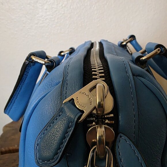 Coach x Peanuts Snoopy Limited Edition Mini Surrey Satchel Bag Blue Leather 3643 - Picture 15 of 16